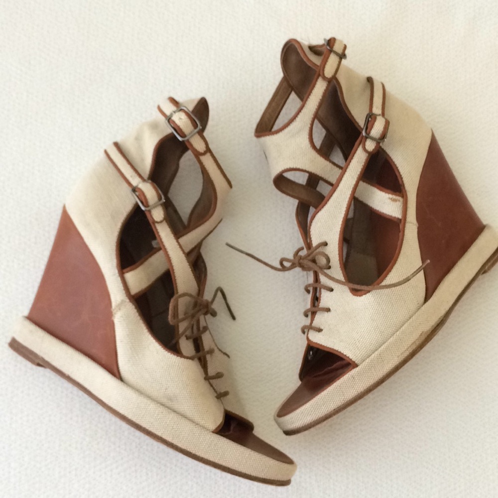 {surface to air} Canvas + Leather Wedges